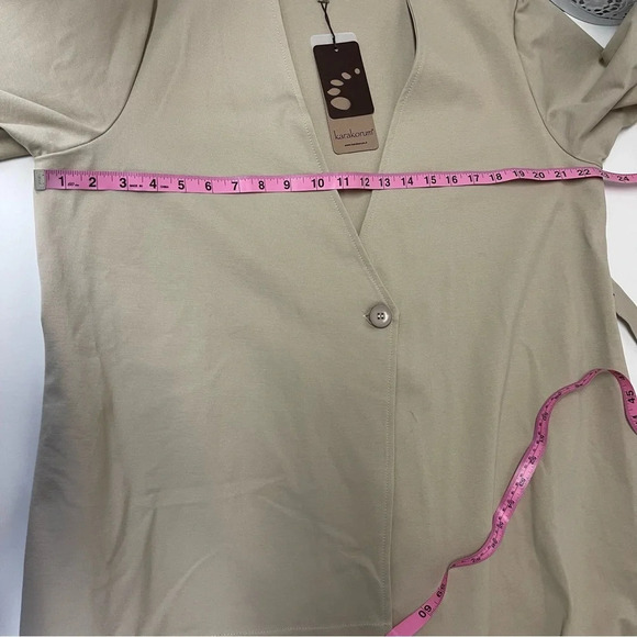 Karakorum Long Jacket Womens Size Large XL Tan Khaki Button Closure - Picture 7 of 9